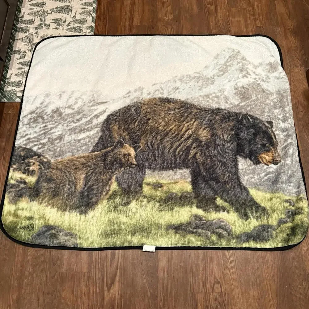 Vintage‎ Northwest Grizzly Bears Nature Throw Blanket On the Wild Side 60x50